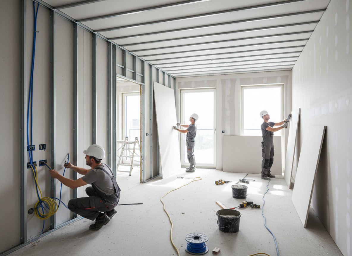 Trockenbau, Elektro- und Sanitärinstallation im Innenausbau